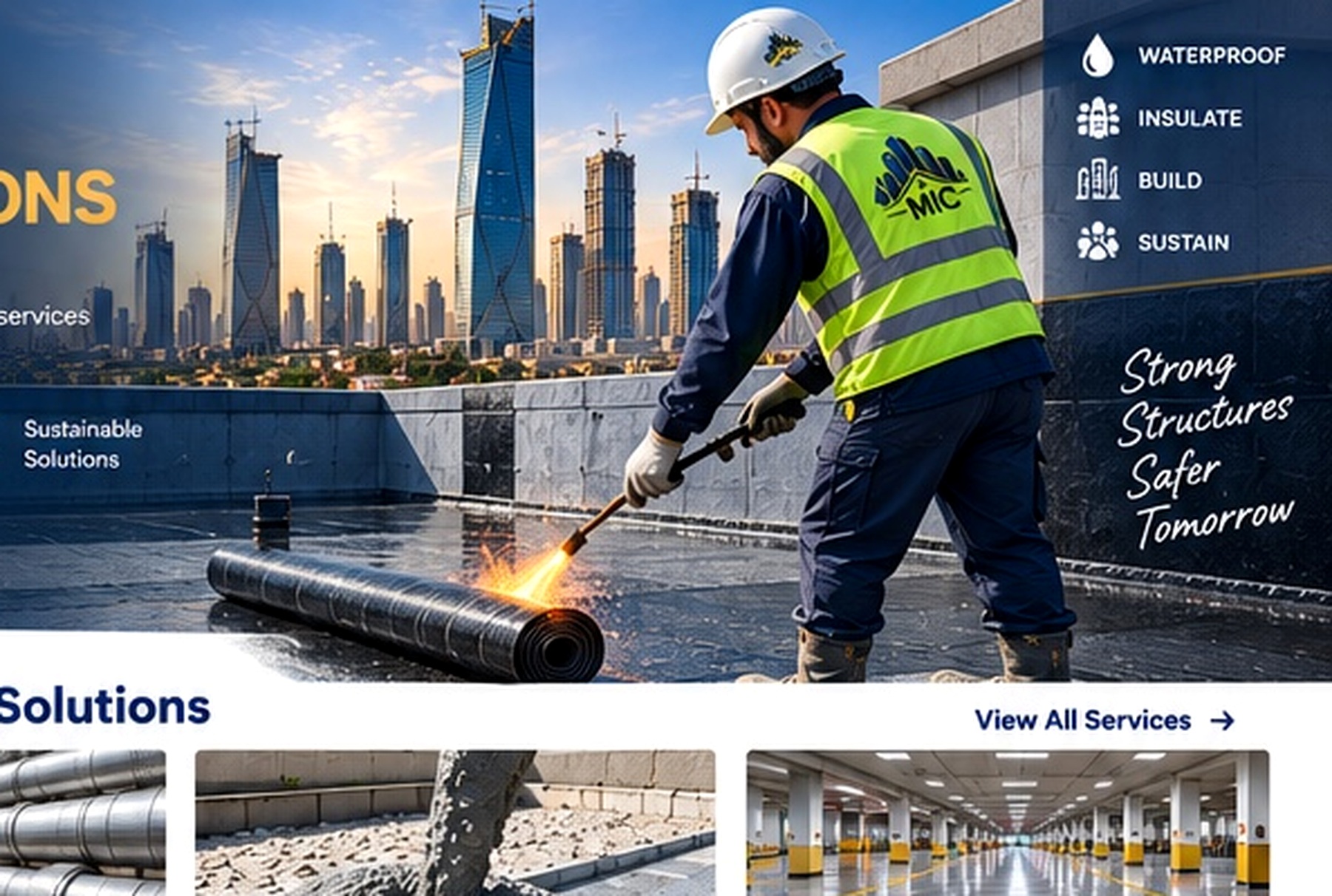 Professional waterproofing work on a roof
